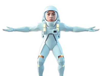 Futuristic Explorer Spacesuit model pack Low-poly 3D model
