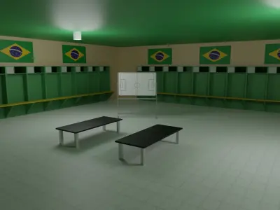 Brazil Football Stadium and Interiors Low-poly 3D model