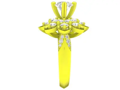 A6701 Luxury Flower Diamond Women Ring 3D print model