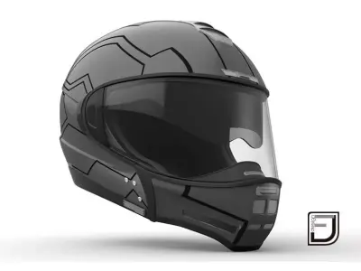 Grey Modular Helmet H12 3D model