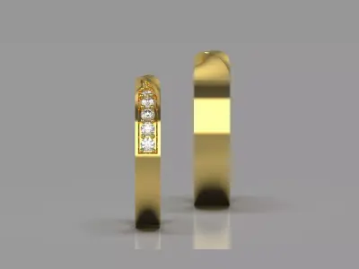 Wedding Rings Set STL 3DM 3D jewelry model cr0022 3D print model