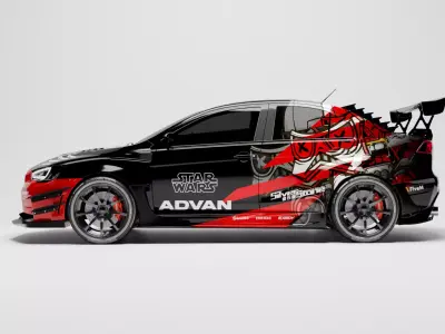 Mitsubishi lancer evo x tuning  3D model