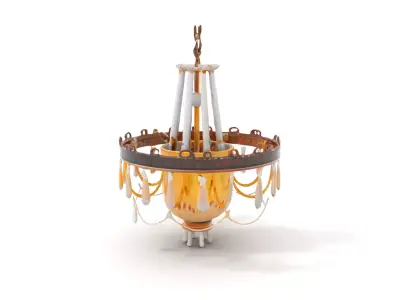 Elegant Crystal Chandelier Model Pack for Interior Design Low-poly 3D model