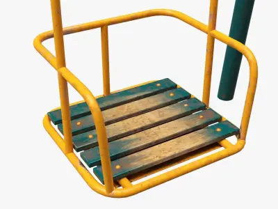 Playground metal swing 01 3D model