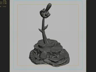 Stone Town Magic Cave - Stone Hand - Middle Finger 01 3D model