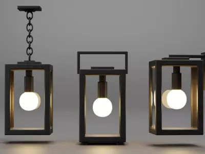 Modern Lantern Collection Low-poly 3D model