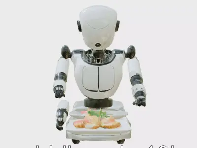 Multifunctional Culinary Robot with Global Recipe Database Low-poly 3D model