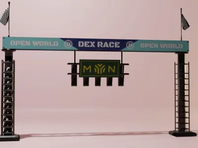 Low Poly Stylized Traffic Light Barrier -- Game Ready Low-poly 3D model