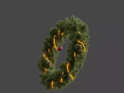 Christmas Wreaths Low-poly 3D model