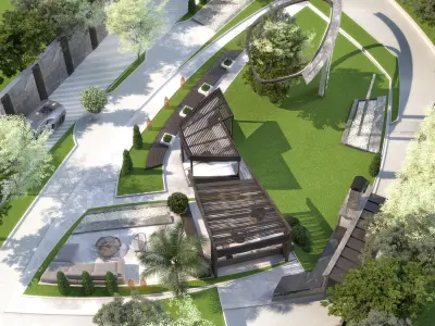 Landscape garden and outdoor area 3D model