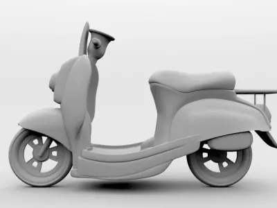 3D Delivery Scooter Low-poly 3D model