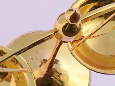 Gold Balance Scale Low-poly 3D model