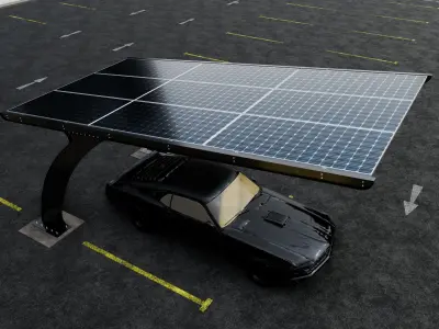L TYPE MODERN SOLAR CARPORT TYPE-1 3D model