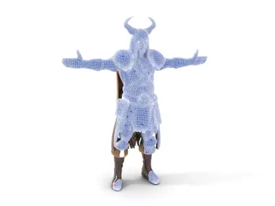 Viking Warrior Character Rigged and Animated Low-poly 3D model