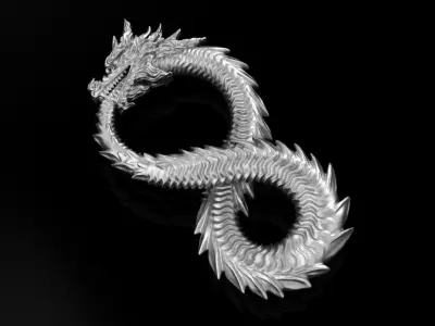 Dragon  sculpture 3DM STL OBJ model for 3D printing and CNC 3D print model