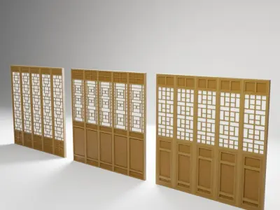 Chinese Window - Low Poly Type 1 Low-poly 3D model