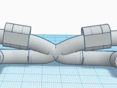 RC Drift Car Twin Exhaust System 1 10 Round Muffler 3D print model