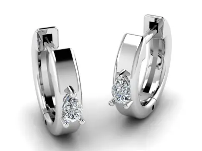 Jewelry Earrings 3x2 Pear 3D print model