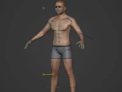 FK-IK Rigged Man Low-poly 3D model