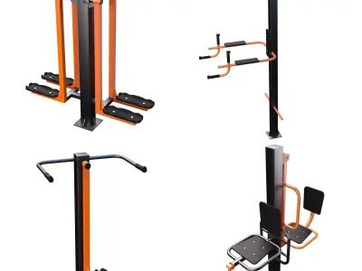 Outdoor fitness equipment 04 3D model
