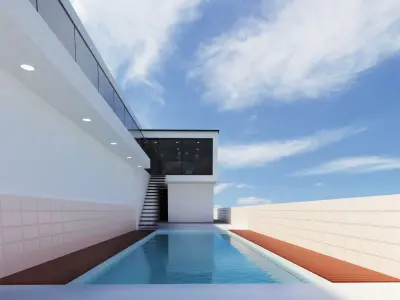 Realistic Villa with interior plan 3D model