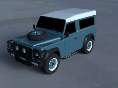 Land Rover Defender 90 Station Wagon HDRI 3D model