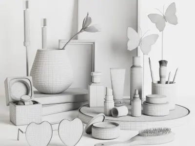 Luxury decorative set 01 Low-poly 3D model