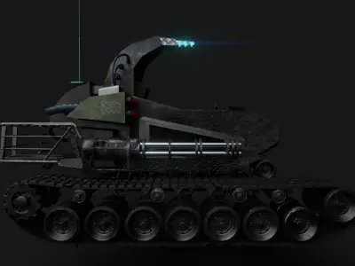 Cybertank futuristic vehicle Low-poly 3D model