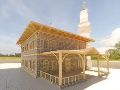 MOSQUE Low-poly 3D model