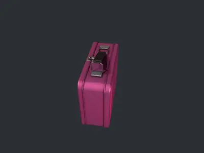 Pink Tin Lunchbox Low-poly 3D model
