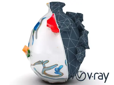 Colorful Blossom Vase Sculptural Art model pack Low-poly 3D model