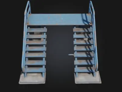 Industrial Staircase Structure  Functional Strength in 3D 3D model