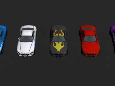 Car Colection Low-poly 3D model