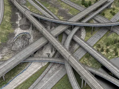 I-95 Highway Interstate Miami Florida Low-poly 3D model