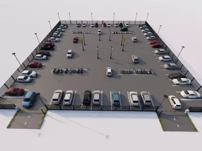 Parking-Parking Lot 3D model 14