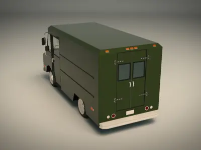 Low Poly Transporter Van 03 Low-poly 3D model