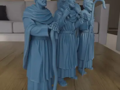 Nativity Shepherds STL 3D Printing Christmas Decor 3D print model