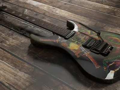George Lynch Snake Skull Guitar 3D model