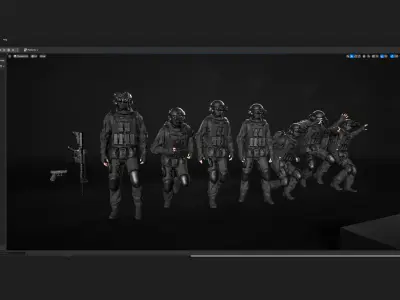 Mens and Womens Military Uniforms 4  3D Model Collection