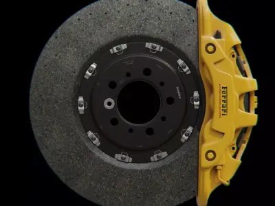 Brembo Extrema - Brake Caliper and Carbon-Ceramic Disc 3D model