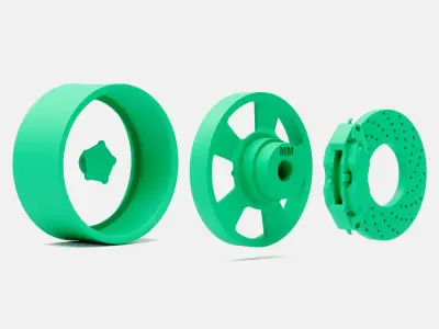 15x7 Torq Thrust D Wheel and Brake 3D print model