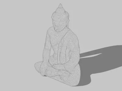 Bronze Buddha Low-poly 3D model