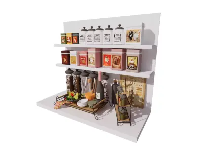 3D Interior Kitchen  Low-poly 3D model