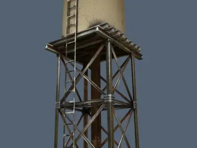 Water Tank 3D asset game ready Low-poly 3D model