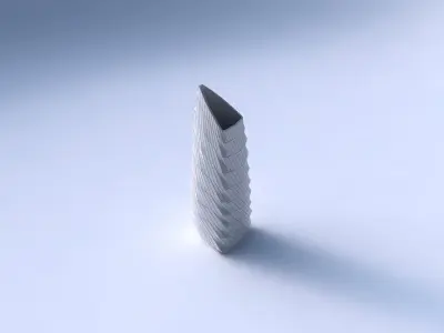 Vase tipped triangle with distorted and twisted grid plates 3D print model