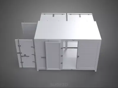 STORE SHOP FOOD BOX TRUCK SIDE DOOR BOOTH STAND CATERING VAN CAR 3D model