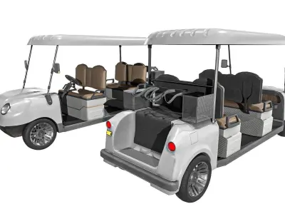 Golf Buggy Car Low-poly 3D model