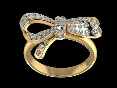 Bow tie ring 3D print model