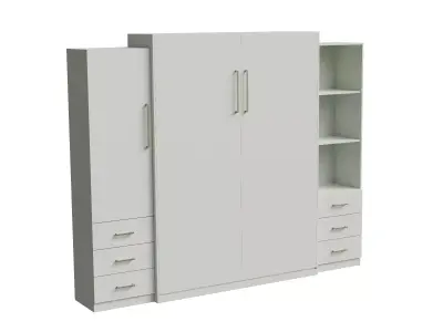 White Cabinet Wall Bed 3D model