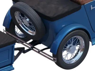 Children retro pedal car blue 3D model